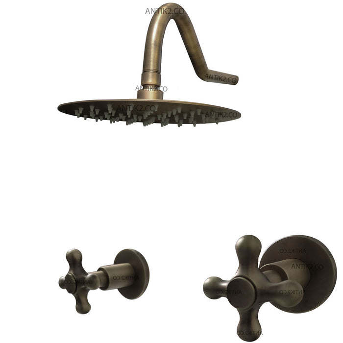 Mezclador vintage Bronce Antiguo + Ducha 20cm