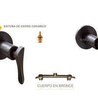 Mezclador ducha niza Bronce Antiguo + Ducha 30cm