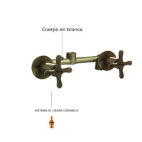 Mezclador Ducha Nantes Vintage Bronce Antiguo + Ducha 30cm