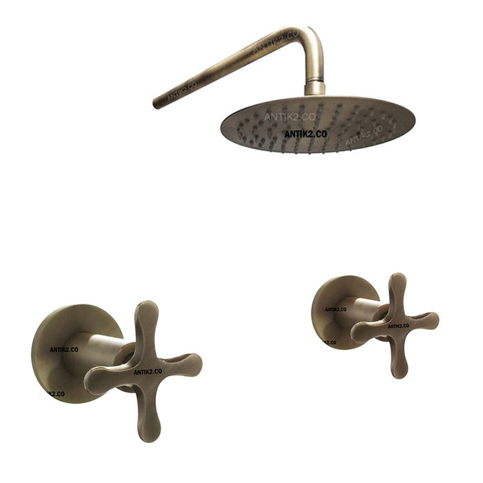 Mezclador Ducha Nantes Vintage Bronce Antiguo + Ducha 20cm