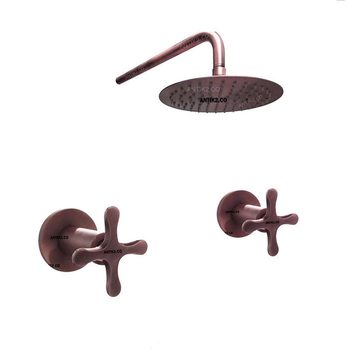 Mezclador Ducha Nantes  Cobre Antiguo + Ducha  30cm