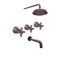 Mezclador Con Salida Tina  Cobre Antiguo + Ducha  25