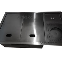 Set Lavaplatos Gris peltre Griferia Retractil 75x46cm Acero 304