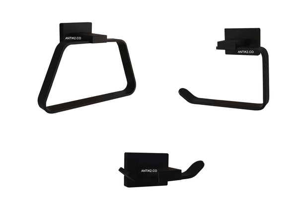 Juego de accesorios Square negro x 3 piezas
