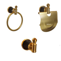 Accesorios Baño Prisma  Dorado/Negro  x 3