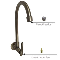 Griferia Vintage Pared Bronce Antiguo (Agua Fria)