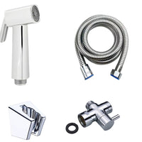 Set Ducha Bidet Slim Con Soporte + Desviador Niquel Brillante