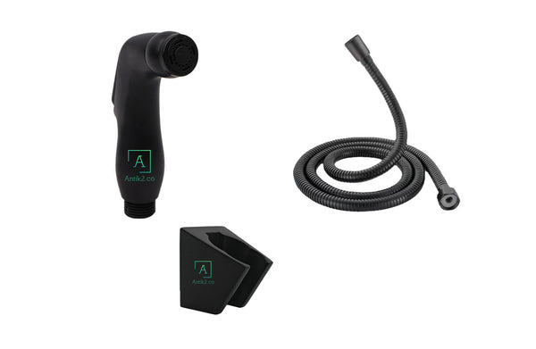 Set Ducha Bidet Lyon Negro  Soporte/manguera
