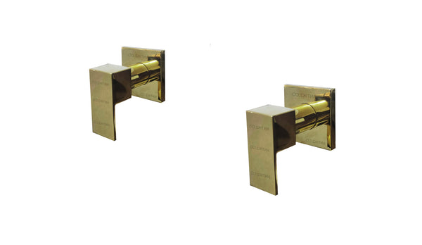 Mezclador Ducha 8" Manijas cuadradas Dorado