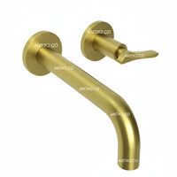 Griferia Pared Wing Dorado cepillado  (Agua Fria)