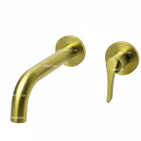 Griferia Pared Wing Dorado cepillado  (Agua Fria)