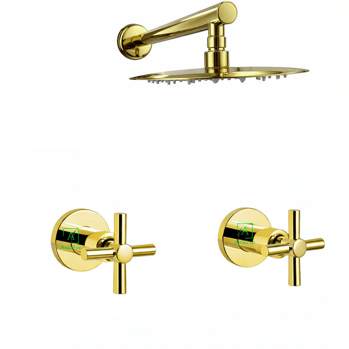 Mezclador Ducha Timote Dorado + Ducha 20cm