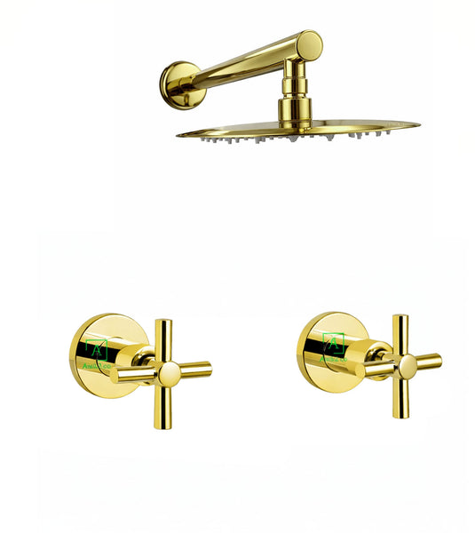Mezclador Ducha Timote Dorado + Ducha 20cm