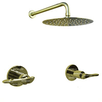 Mezclador Dorado + Ducha 25cm