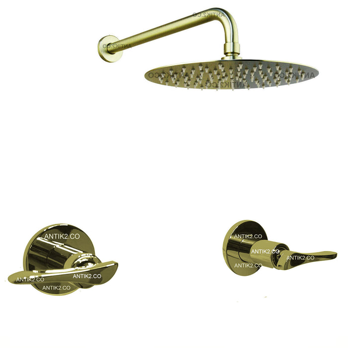 Mezclador Dorado + Ducha 25cm