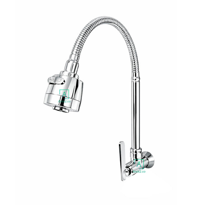 Griferia Pared Flexible Slim Niquel Brillante