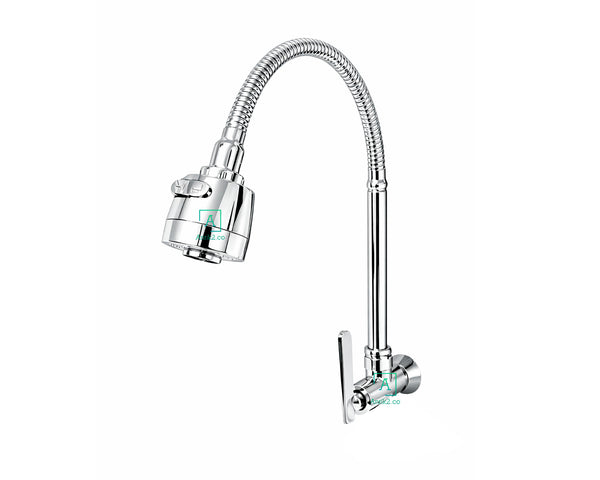 Griferia Pared Flexible Slim Niquel Brillante