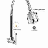 Griferia Pared Flexible Slim Niquel Brillante