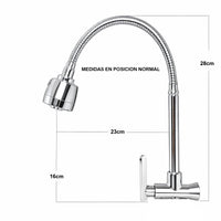 Griferia Pared Flexible Slim Niquel Brillante