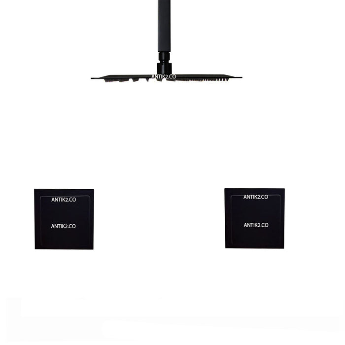 MezcladorDucha Cuarado Negro + Ducha 20x20cm a Techo