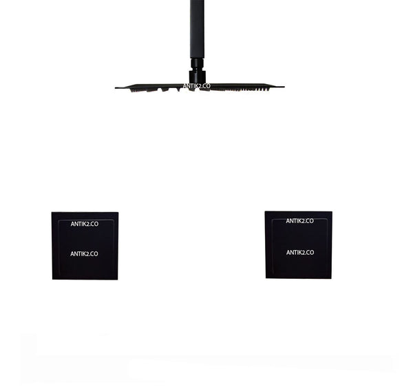 Mezclador Ducha Cuarado Negro + Ducha 30x30cm a Techo