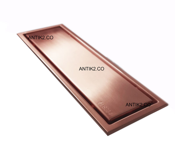 Rejilla piso Oro rosa Rectangular Revestimiento   40 x 10 cm