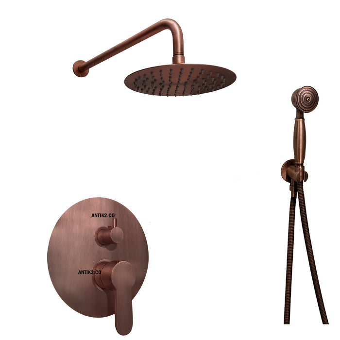 Mezclador Monomando  Cobre Antiguo + Ducha  20cm y Teleducha