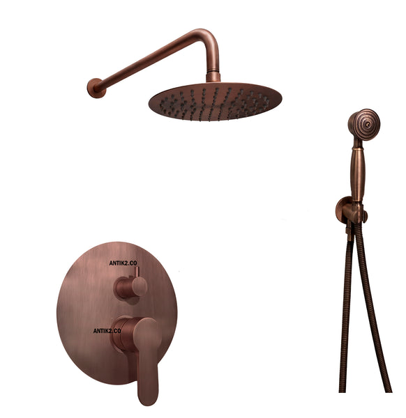 Mezclador Monomando  Cobre Antiguo + Ducha  20cm y Teleducha