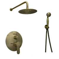 Mezclador Monomando Bronce Antiguo + Ducha  20cm y teleducha