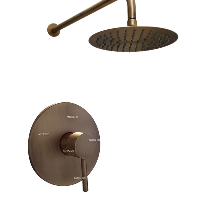 Mezclador Ducha  Monomando + Ducha 20cm Bronce Antiguo