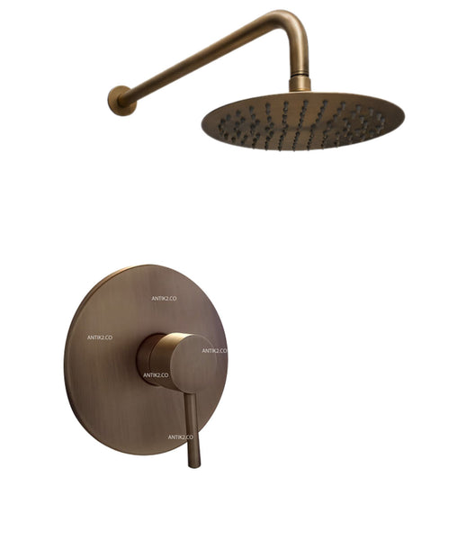 Mezclador Ducha  Monomando + Ducha 20cm Bronce Antiguo