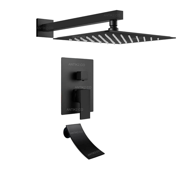 Mezclador Ducha Monomando Negro Con chorro Tina