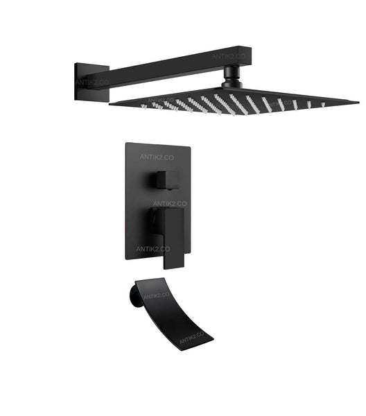 Mezclador Ducha Monomando Negro Con chorro Tina