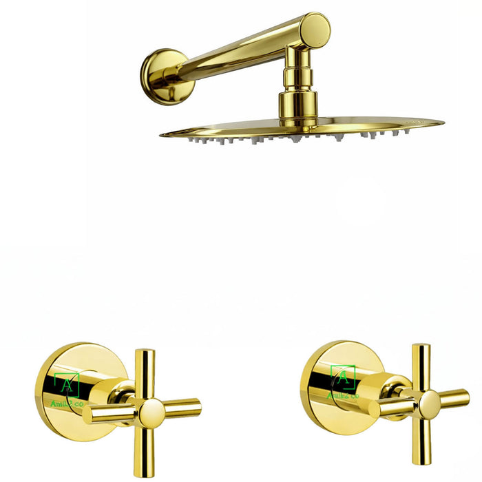 Mezclador Ducha Timote Dorado + Ducha 30cm