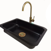Set lavaplatos Negro mate 60x40cm + Griferia Dorada