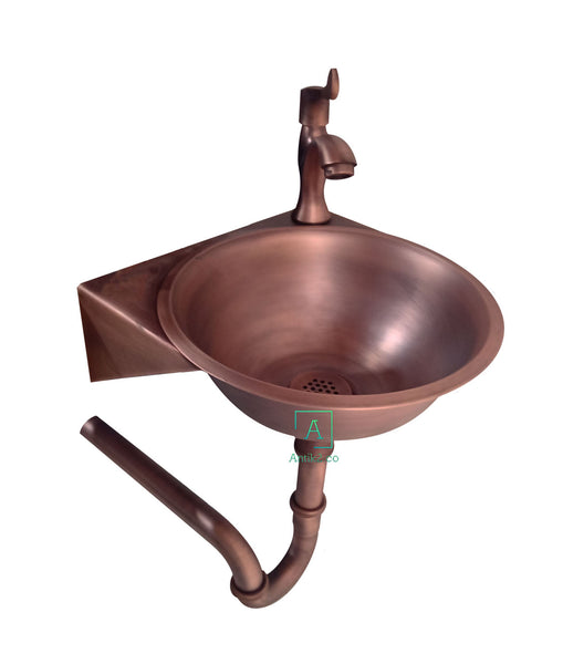 Lavamanos 43x40cm Vintage a pared Cobre Antiguo