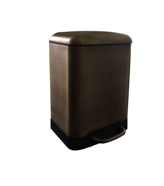 Papelera Pedal Acero 6 Litros Bronce Antiguo