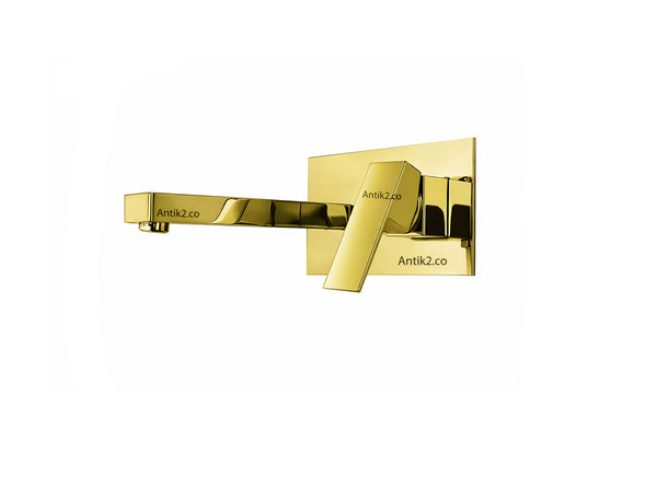 Mezclador  Monomando Square  Pared Dorado