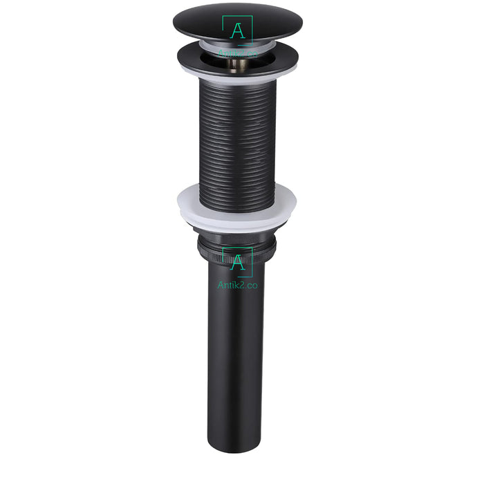 Desague Push Negro Rosca Larga (11cm)
