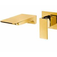 Mezclador  Lavamanos Monomando Pared Dorado
