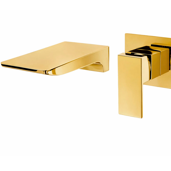 Mezclador  Lavamanos Monomando Pared Dorado