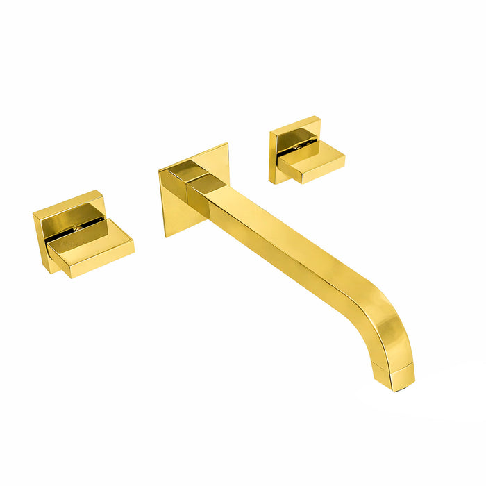 Mezclador Lavamanos Cuadrado de  pared Dorado