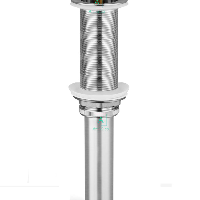 Desague Lavamanos Push Niquel Satin Rosca Larga (11cm)