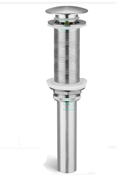 Desague Lavamanos Push Niquel Satin Rosca Larga (11cm)