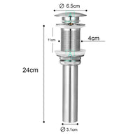 Desague Lavamanos Push Niquel Satin Rosca Larga (11cm)