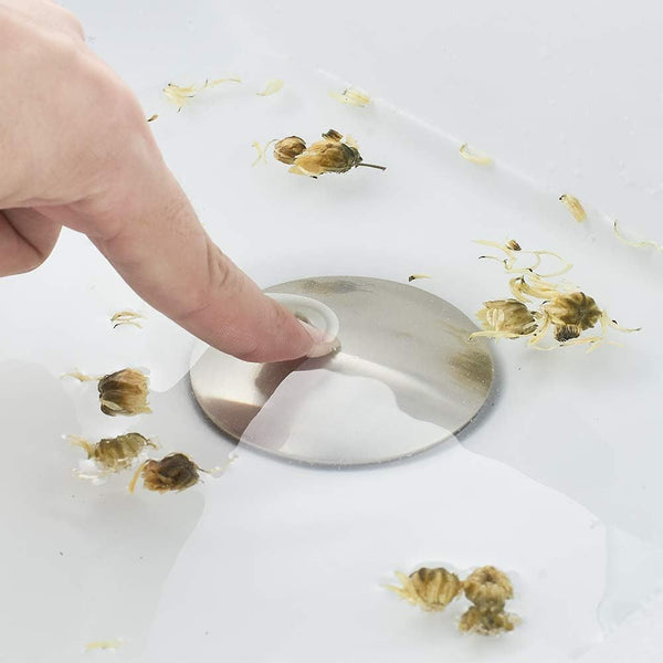 Desague Lavamanos Push Niquel Satin Rosca Larga (11cm)