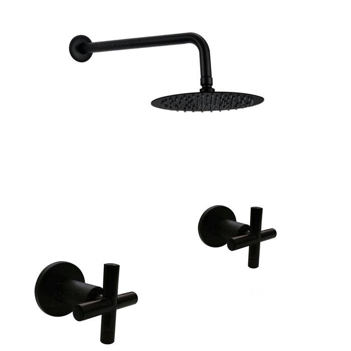 Mezclador Novo cruz  Negro + Ducha 30cm