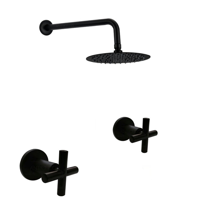 Mezclador Novo cruz  Negro + Ducha 20cm