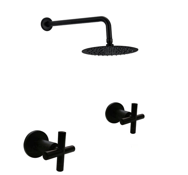 Mezclador Novo cruz  Negro + Ducha 30cm