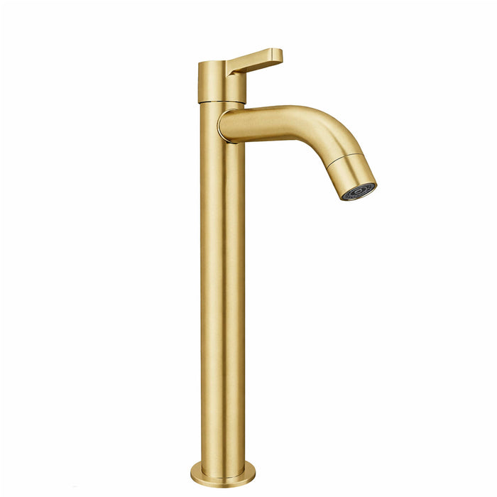 Griferia Alta Arfil Dorado Cepillado  (Agua fria)